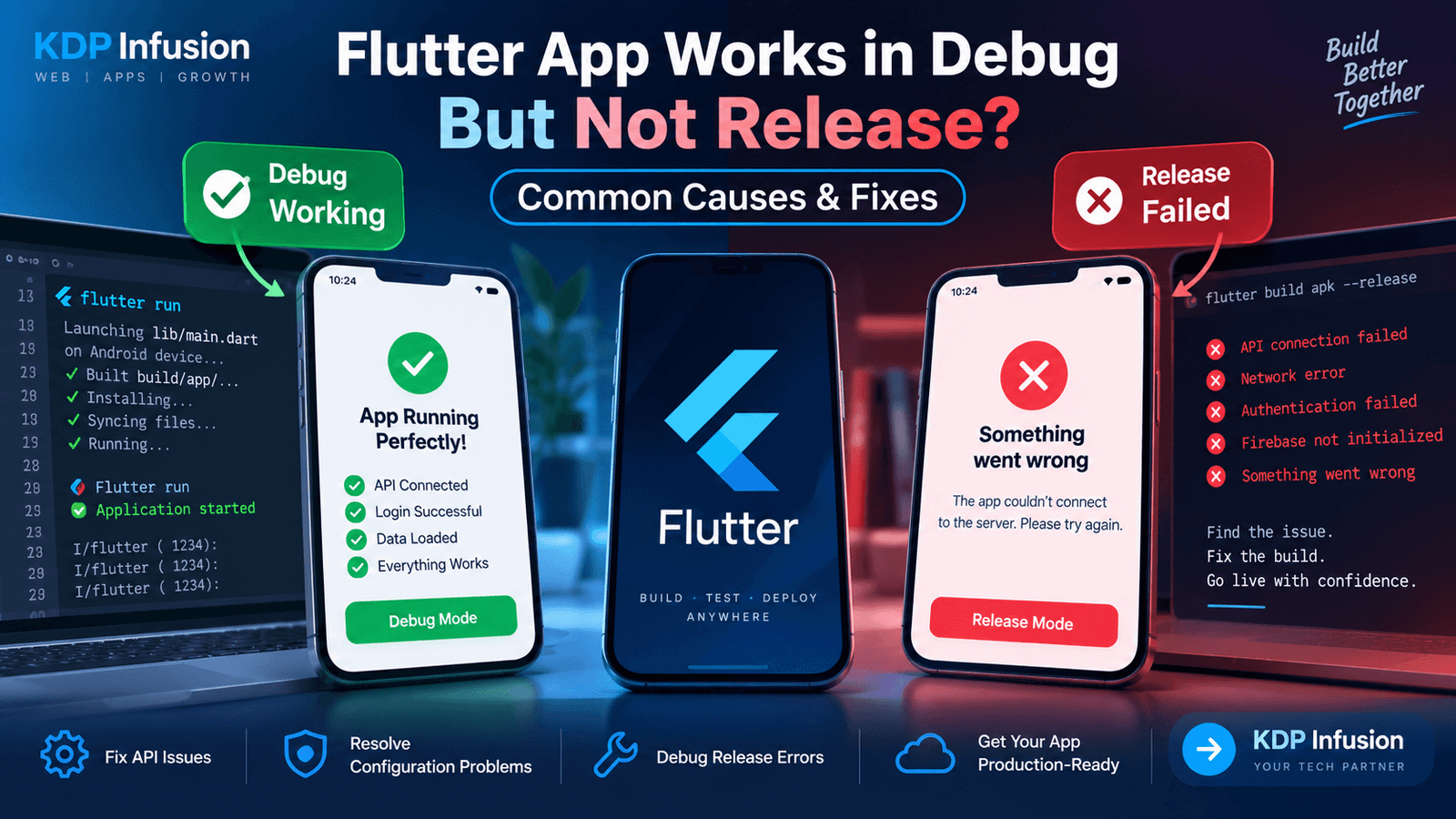 Flutter app works in debug but not release mode troubleshooting