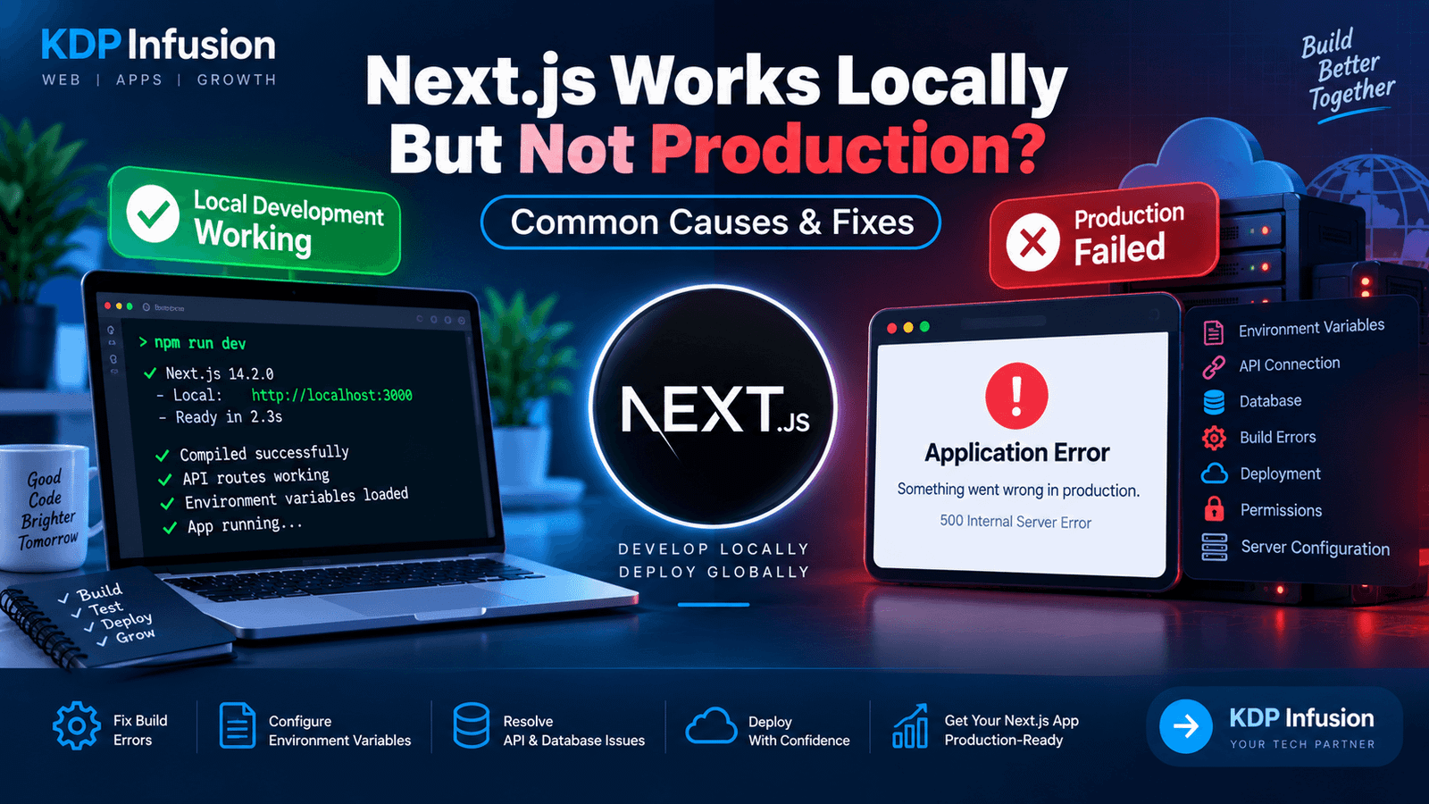 Next.js app works locally but not in production troubleshooting guide