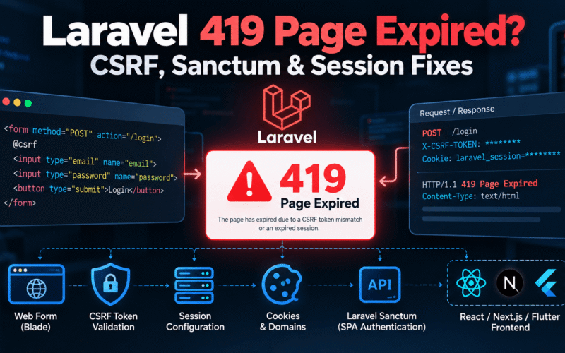 Laravel 419 Page Expired CSRF and Sanctum troubleshooting guide
